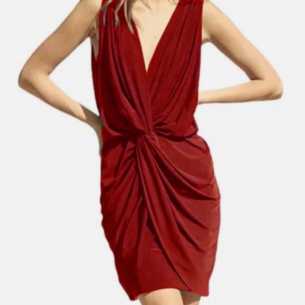 MISA LOS ANGELES Leza Ruched Knot mini dres